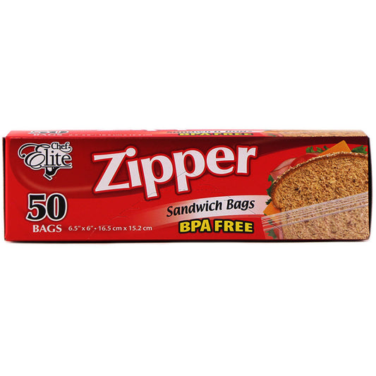 Zipper Sandwich Bags 50's  6 1/2" X 6"