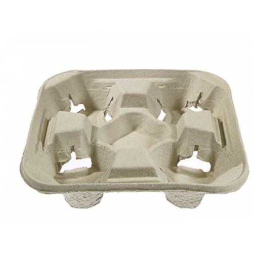 4 Cup Carry out Tray Strong Kraft 90ct/Sleeve