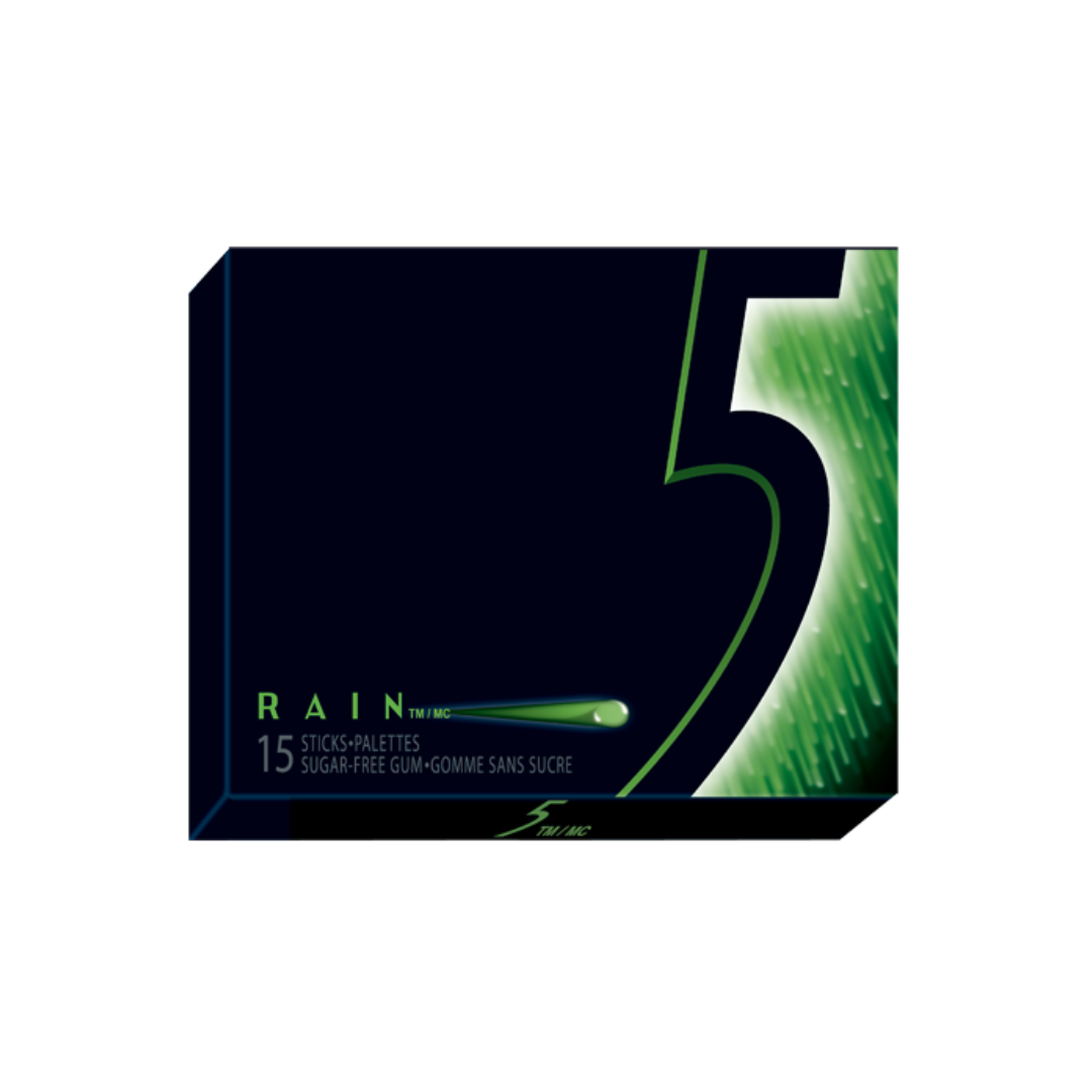 Five Rain Spearmint SF Gum Wrigley 15's 10/bx