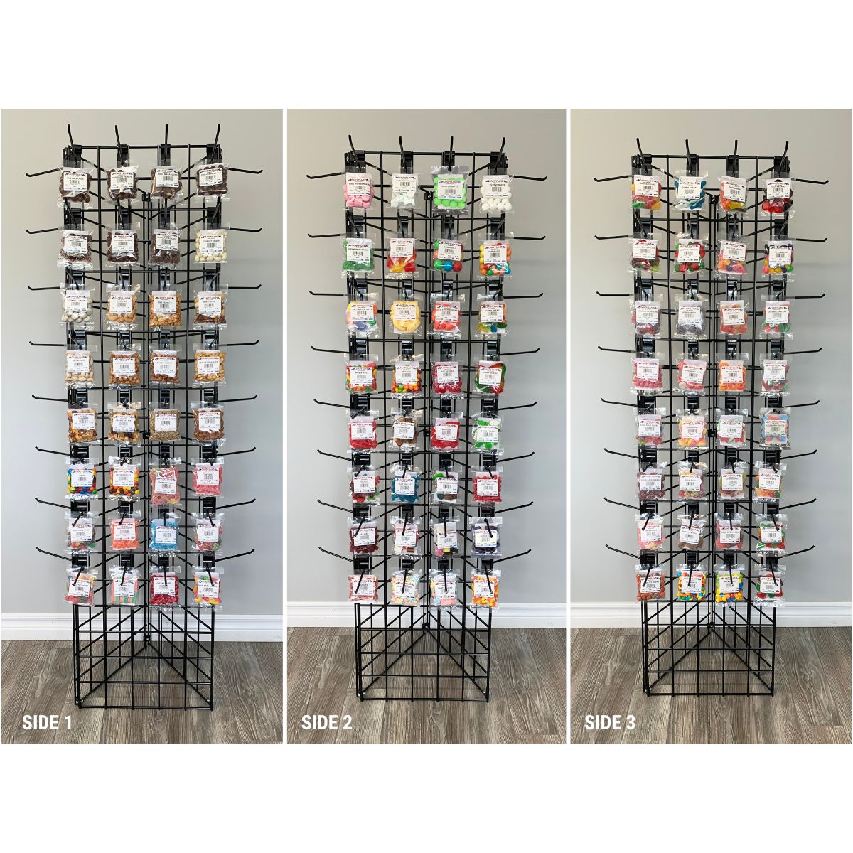 3 Side Rack 96 peg 1.5x2.5 Filled