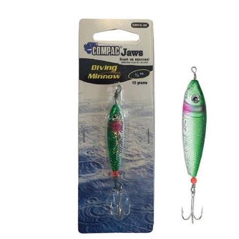 DM15NG Diving Minnow 15g Nickel/Green