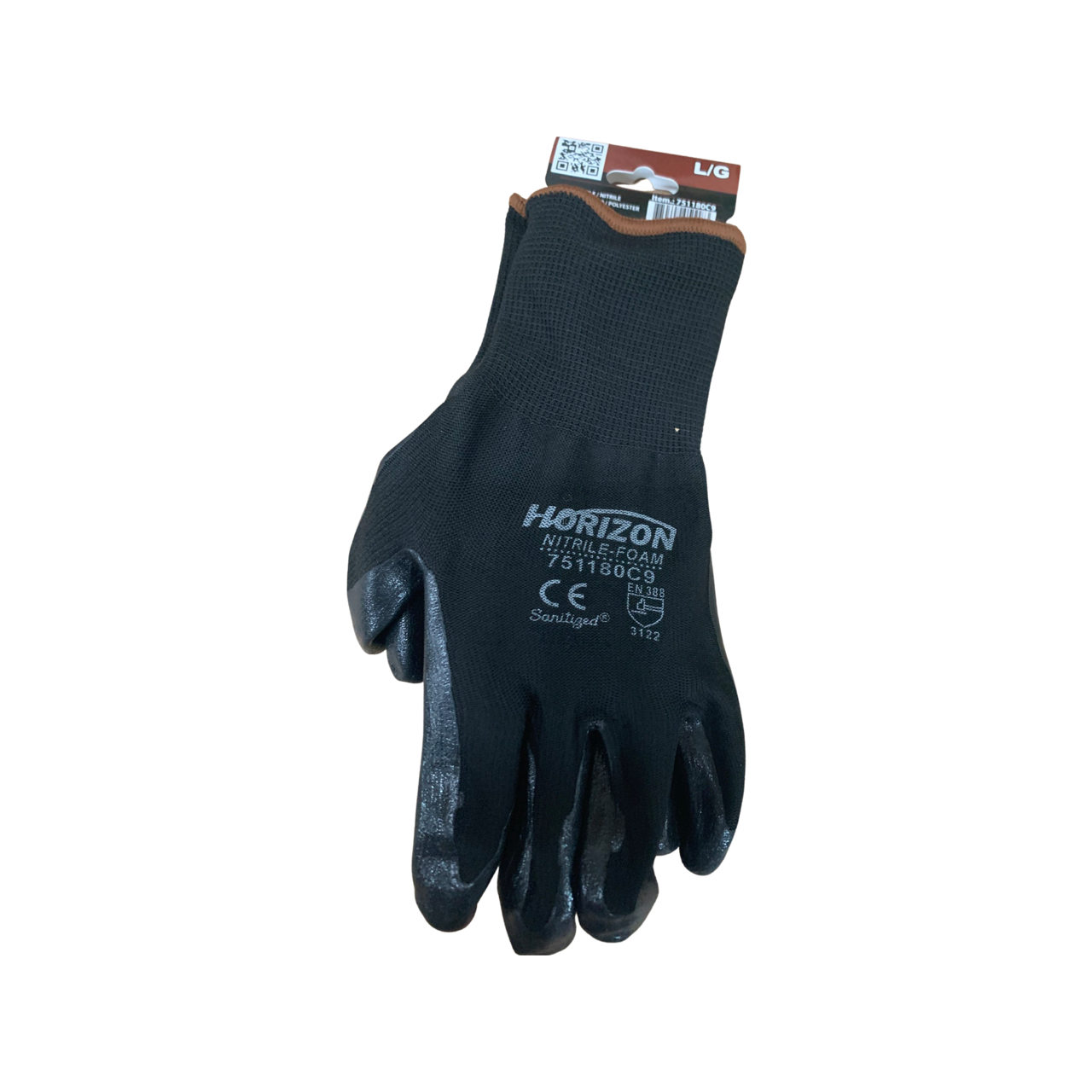 498 Large Nitrile Palm Glove w/stretch knit back