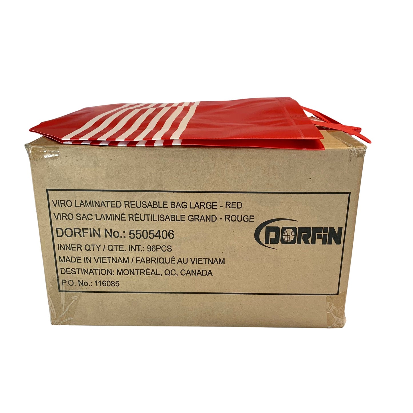 Reusable Bags Lg Red & White - 96/cs 41x15.5x34cm
