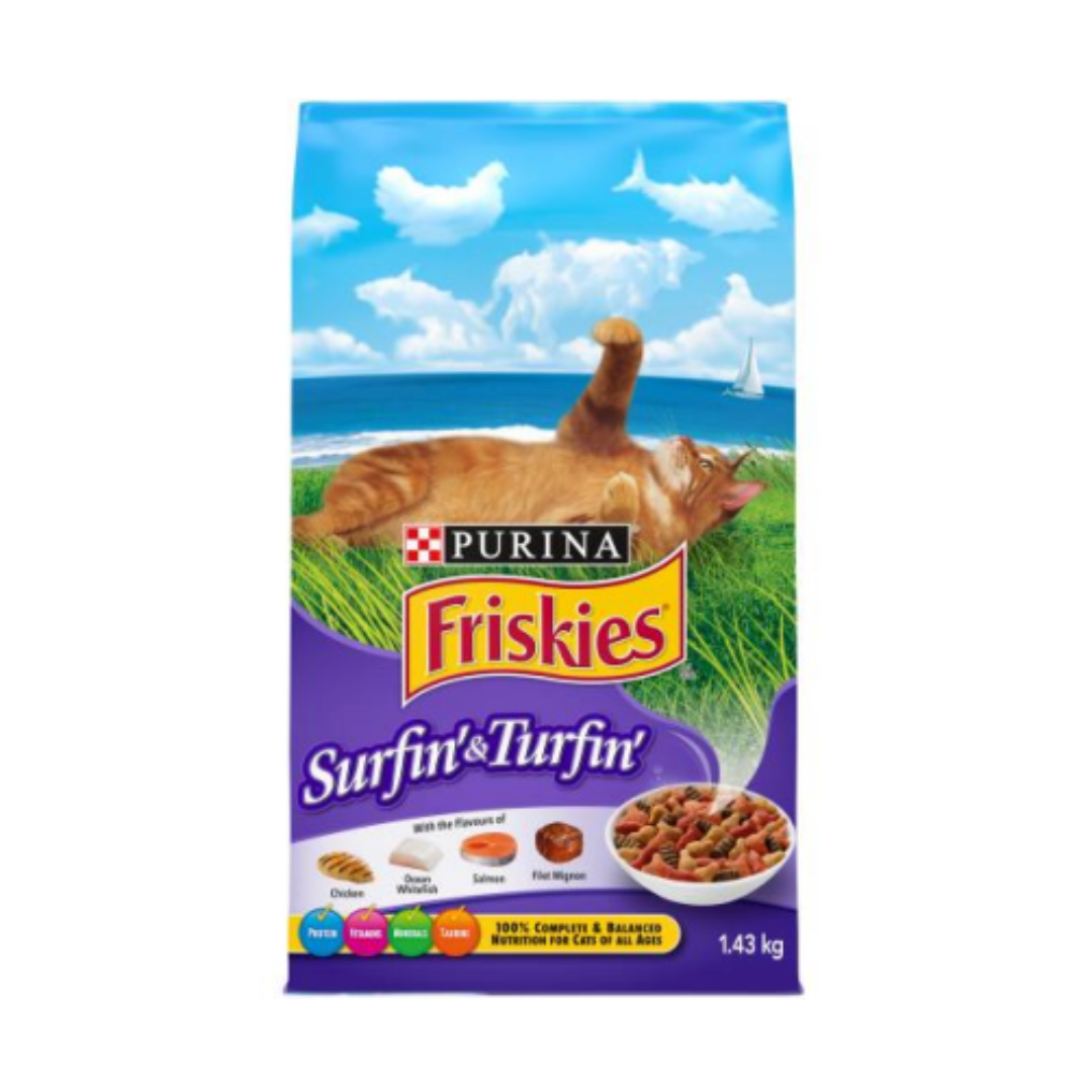 Friskies Surfin & Turfin Dry 1.43kg