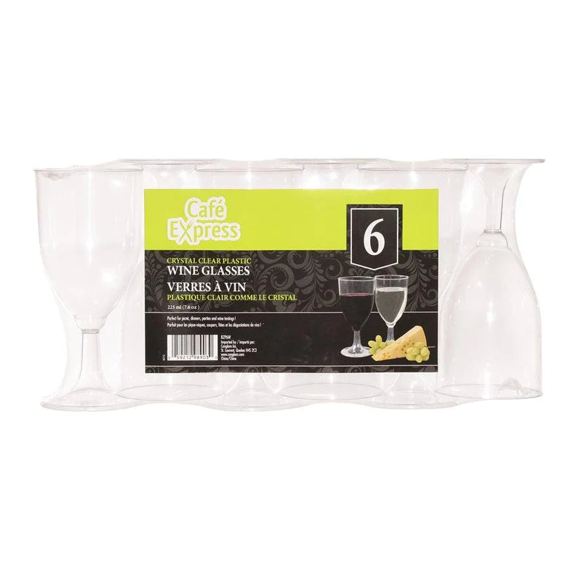 Plastic Wine Glass 6/pk