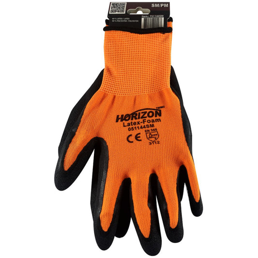 Horizon 1144 SM/MD LatexFoam Palm Glove Orange/Blk