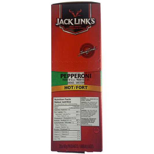 Jack Link Pepperoni Stick Hot 40g 20/bx