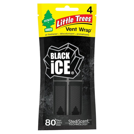 Little Trees Vent Wrap Black Ice 4/pk