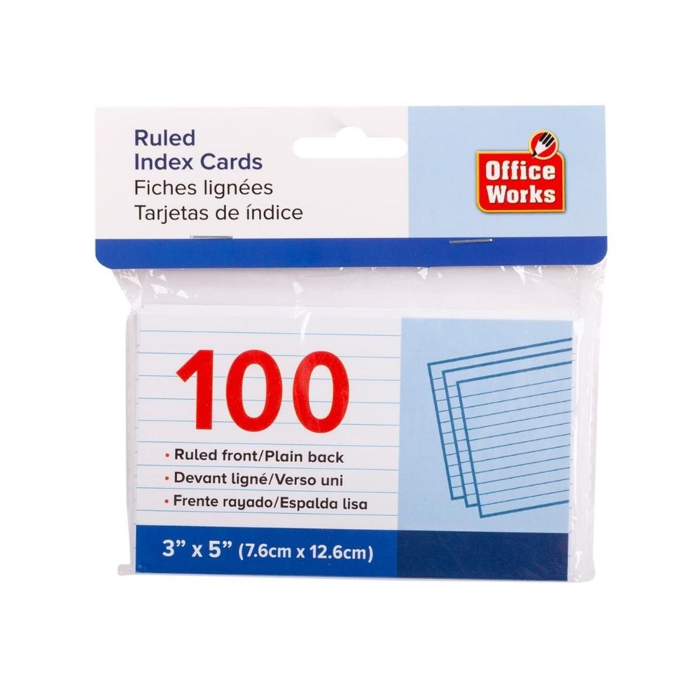 3"x5" Index Cards 100's  Ruled 30397 Office Works