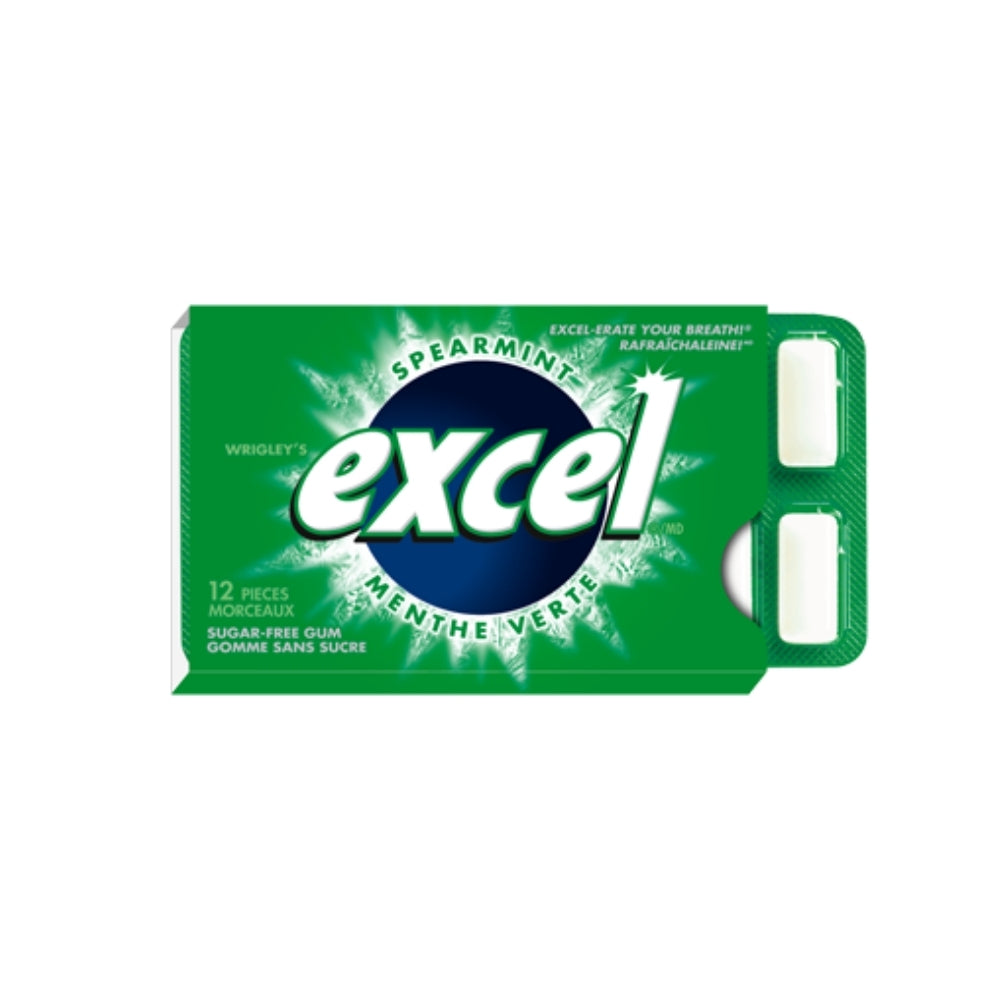 Excel Spearmint Sugarless Gum 12/bx