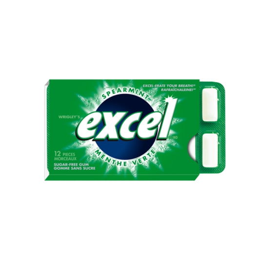 Excel Spearmint Sugarless Gum 12/bx