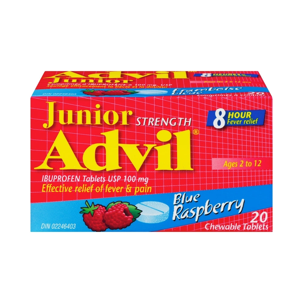Advil Junior Blue Raspberry Chewable Tablets 20's