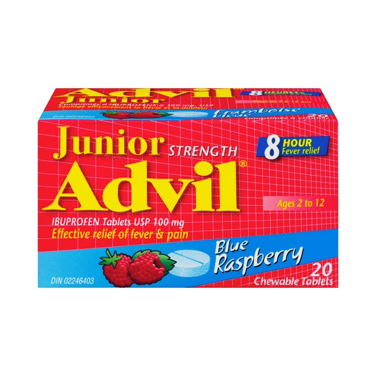Advil Junior Blue Raspberry Chewable Tablets 20's