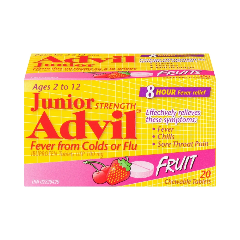 Advil Junior Strength Fruit Chewable Tablets 20's