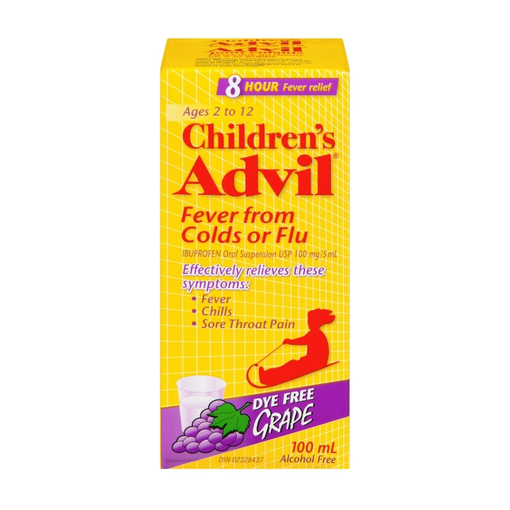 Advil Liquid Fever & Cold 100 ml Dye Free Grape