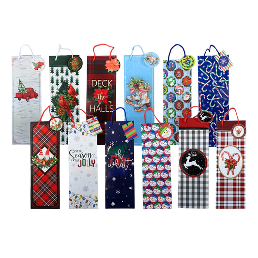 Christmas Bottle Gift Bag assorted