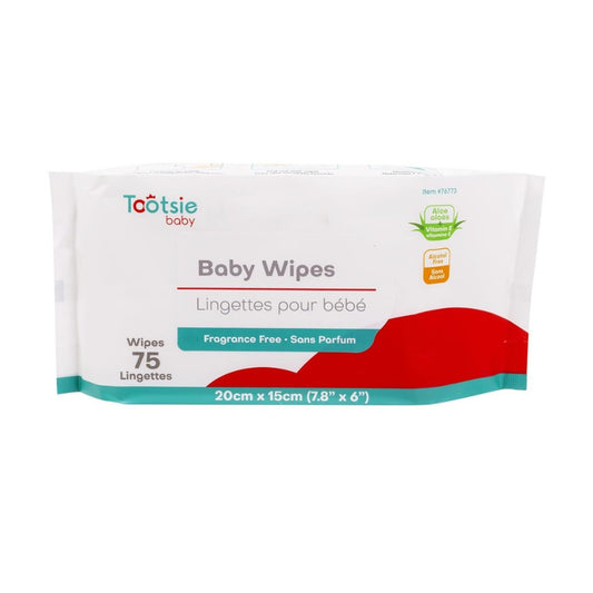 Tootsie Baby Wipes 75/pk, 24pk/cs