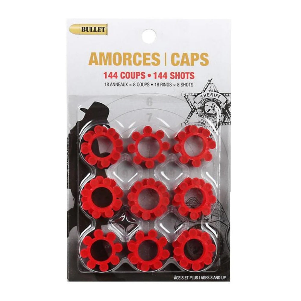 8-Shot Ring Caps, 18 Rings/card