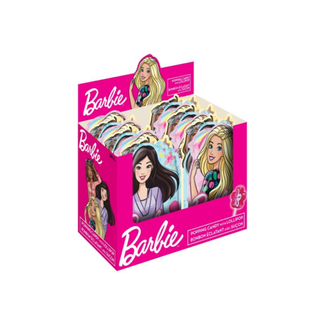Barbie Popping Candy w/Lollipop 13.8g 24/bx