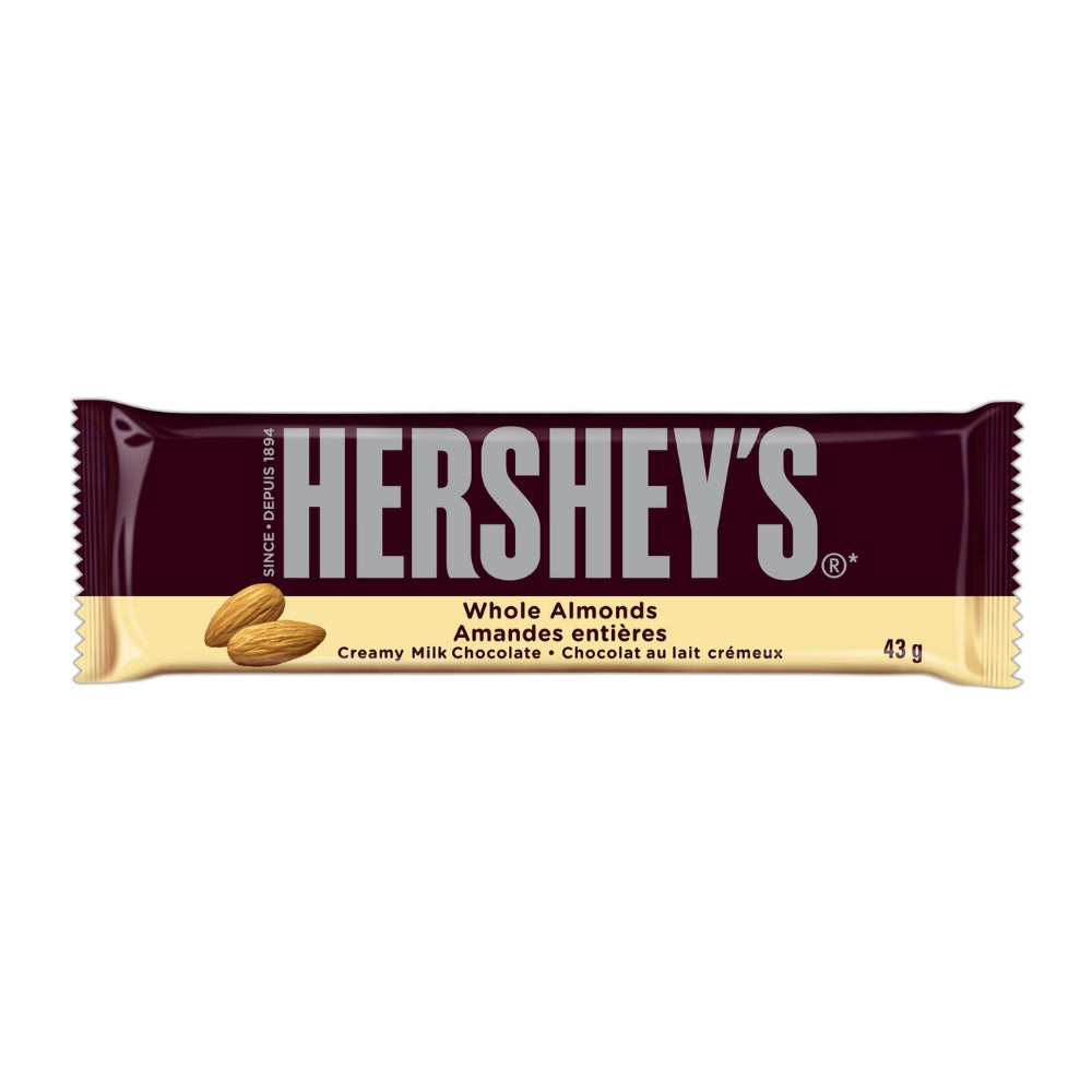 Hershey Milk Chocolate w/Almonds  Bar 43g- 36/box
