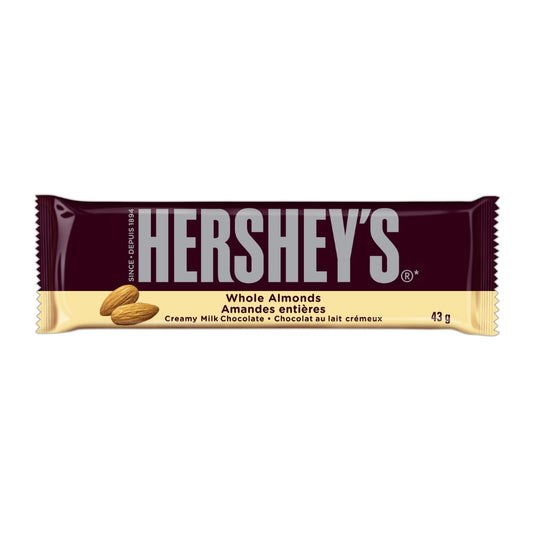 Hershey Milk Chocolate w/Almonds  Bar 43g- 36/box