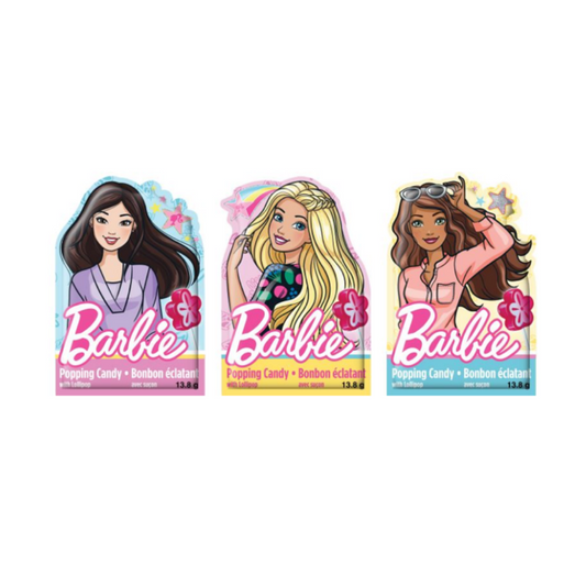 Barbie Popping Candy w/Lollipop 13.8g 24/bx