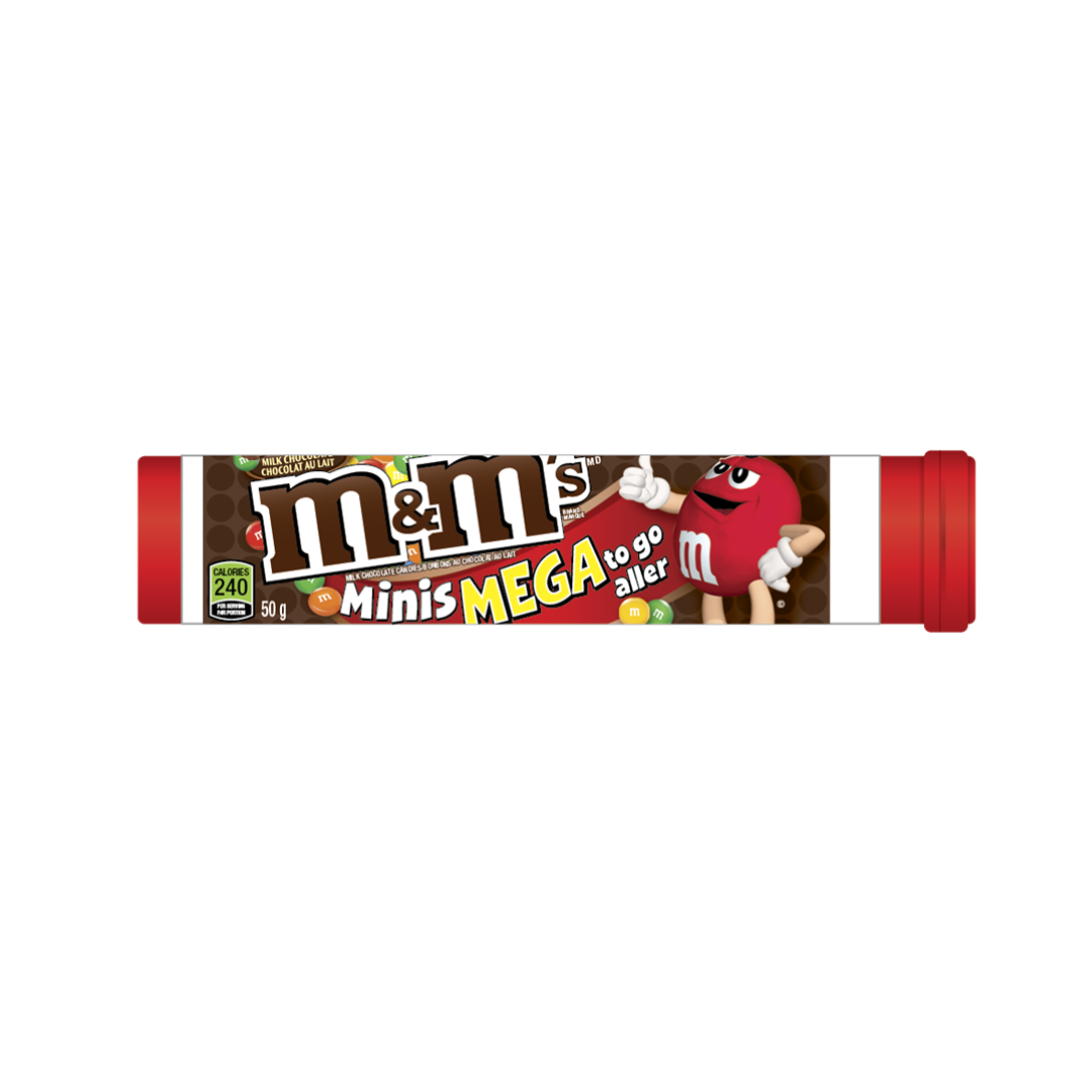 M&M Milk Mega Mini Tube 50 g 24/bx