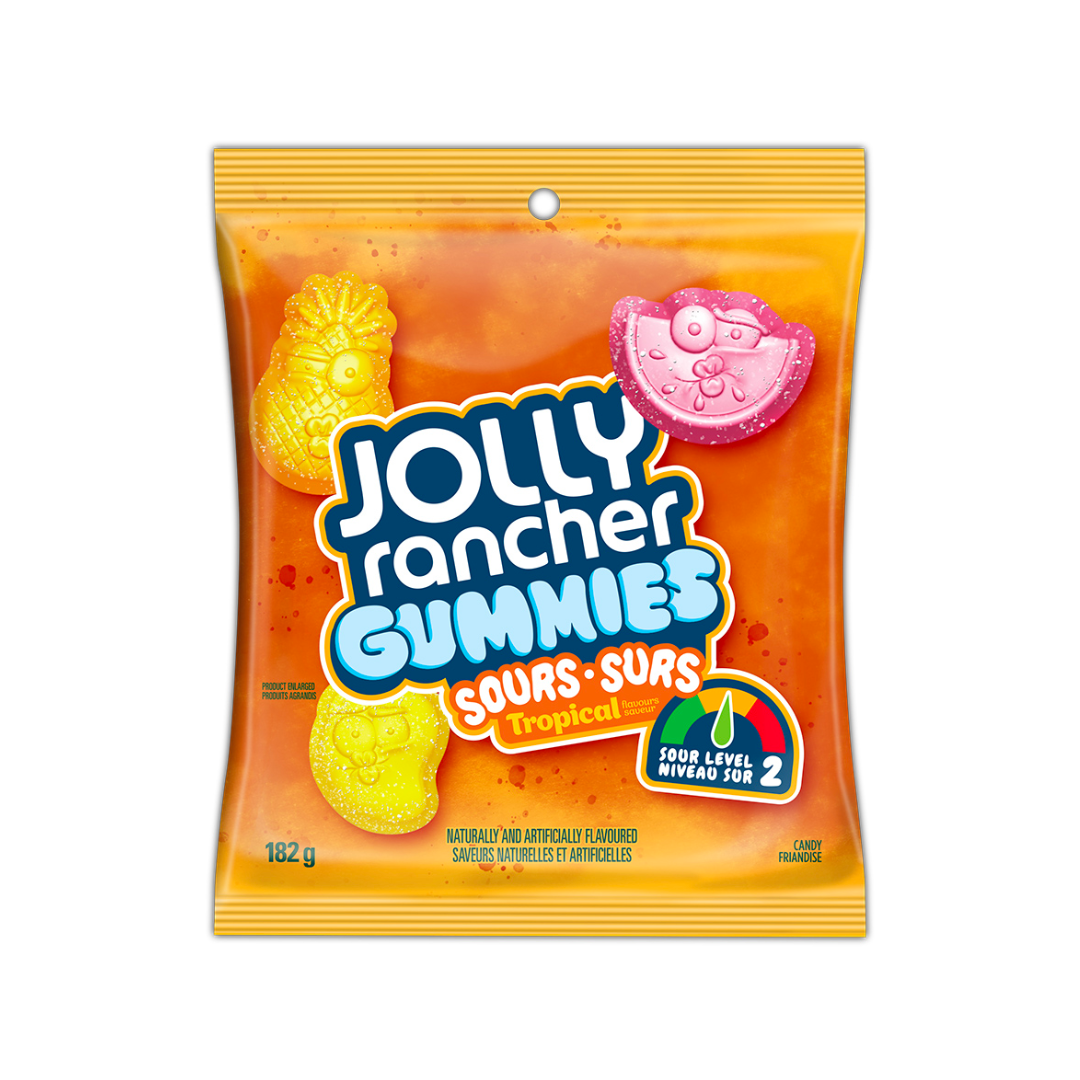 Jolly Rancher Gummies  Sour Tropical 182g 10/cs