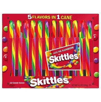 Spangler Skittles Candy Canes 150 g 12ct 24/cs