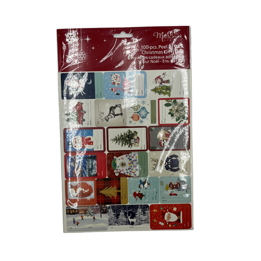 Chrsitmas  Peel & Stick Gift Tag 100 ct Assorted