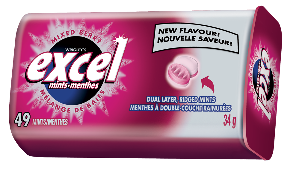 Excel Mixed Berry Mints 34 g 8's