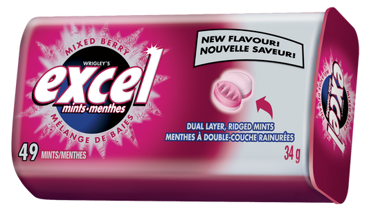 Excel Mixed Berry Mints 34 g 8's