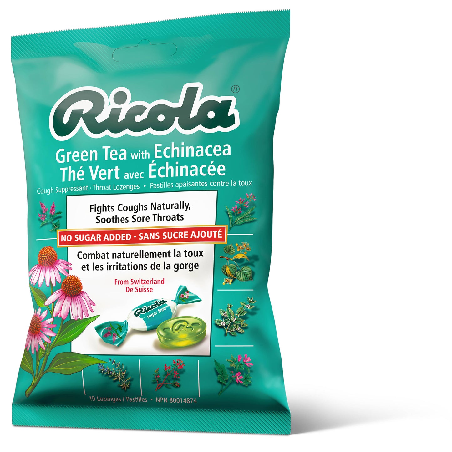 Ricola Green Tea w/Echincea NSA 19 pc 8/bx