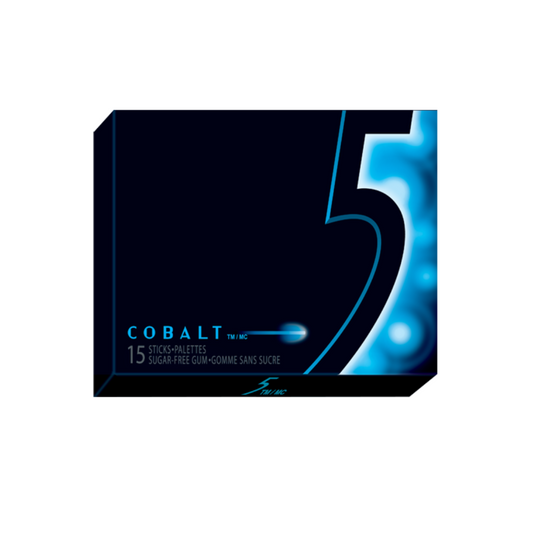 Five Cobalt Peppermint Gum SF Wrigley 15's 10/bx