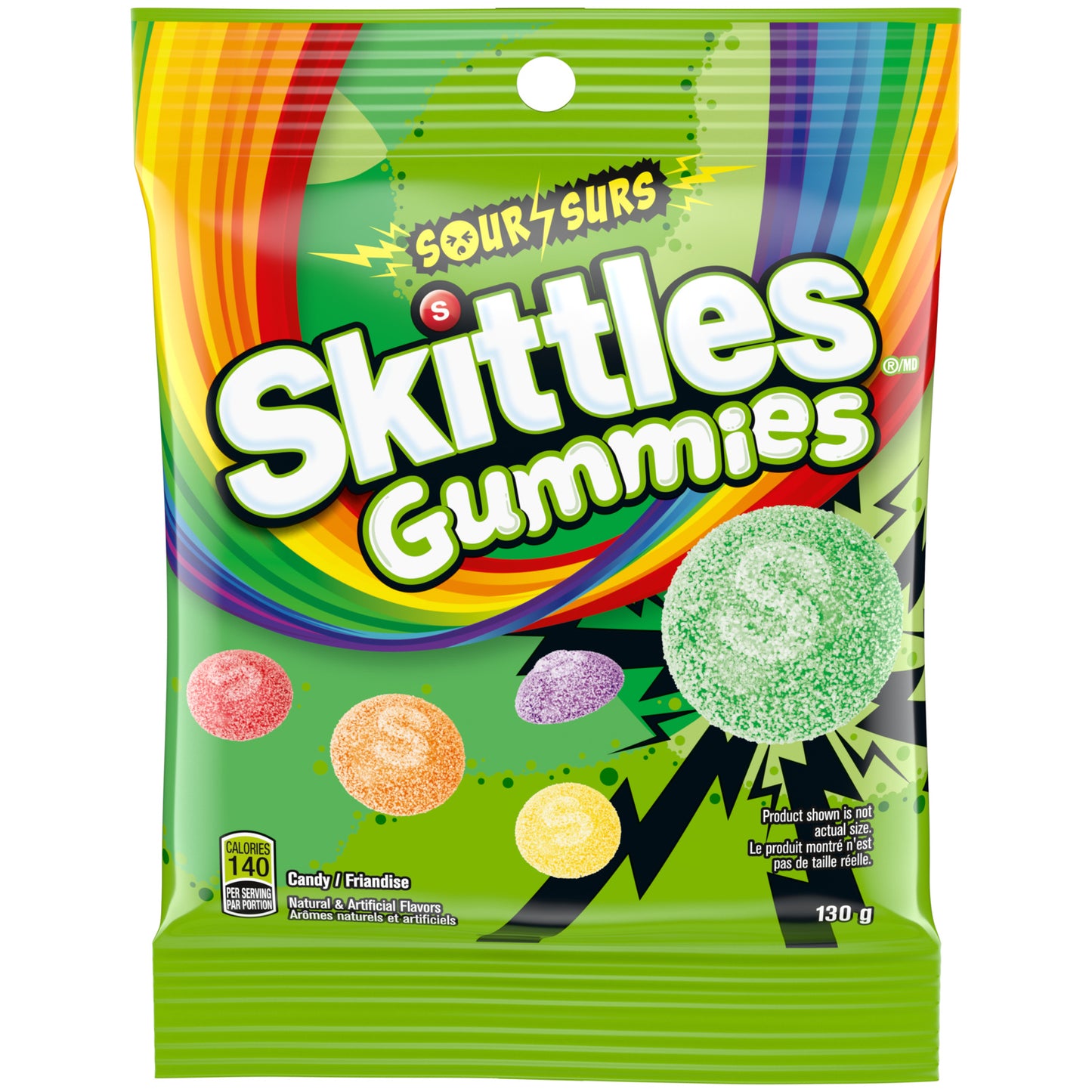 Skittles Gummies Sour 130 g 12/cs