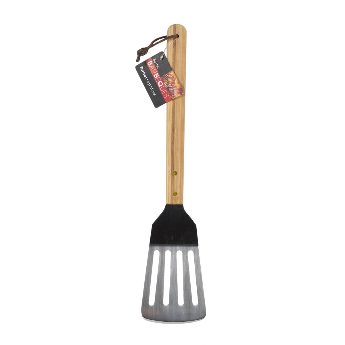 BBQ Stainless Steel Turner w/Bamboo Handle