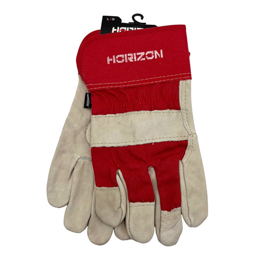 Cowhide Glove, Red or Yellow, Unlined, Size Large