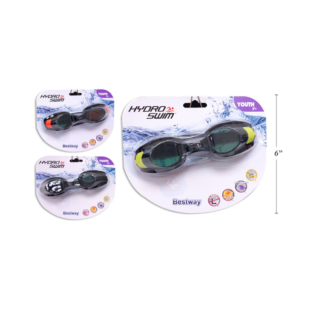 Pro Racer Junior Goggles, 3 Assorted Colours