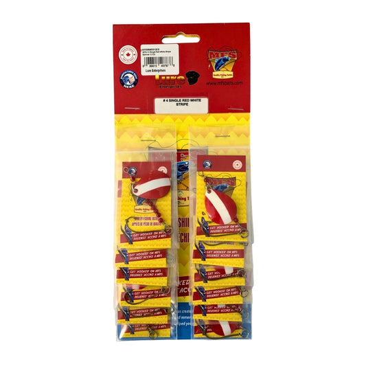 MFS #4 Single Red/White Stripe Spinner 12/cd