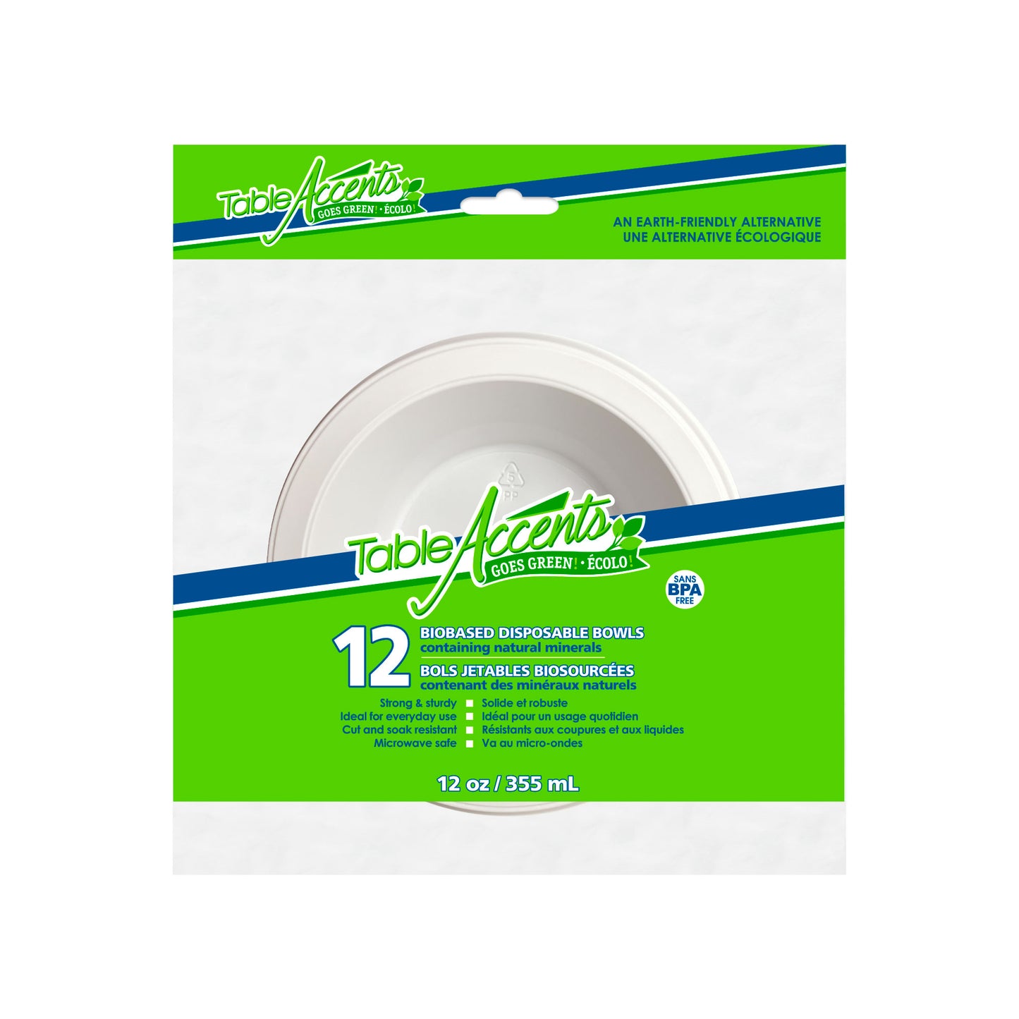 12oz Biobased Disposable Bowls 12pk