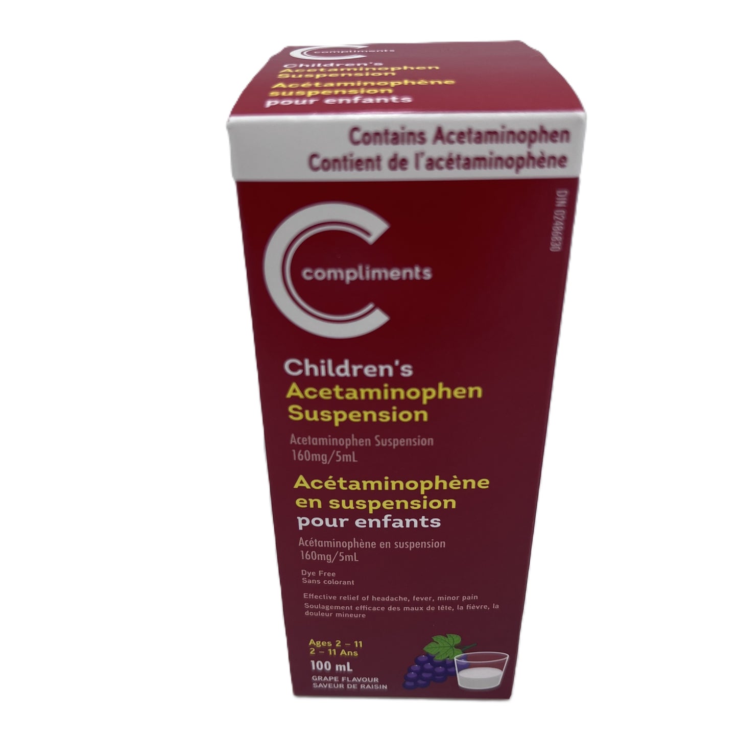 Comp Acetaminophen Child Grape 100ml