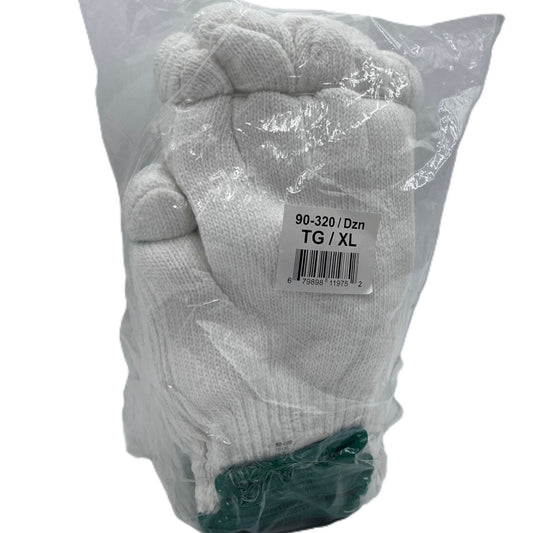 320 White Loose Fit  Knit Glove X-Large