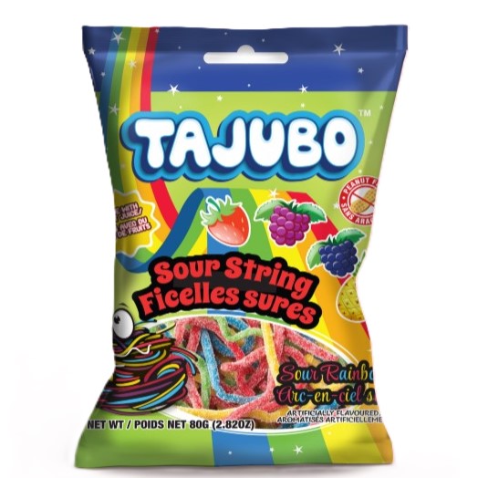 TAJUBO Sour String Rainbow 80g 12/bx