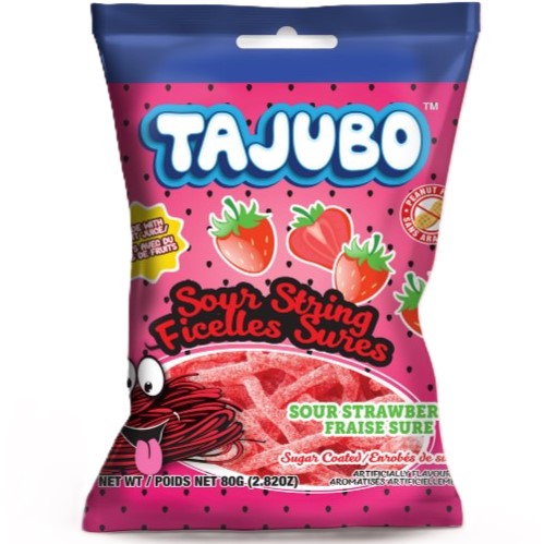 TAJUBO Sour String Strawberry 80g 12/bx