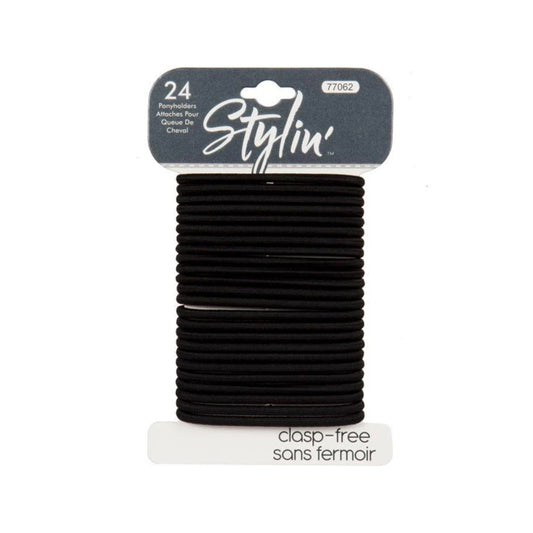 Stylin, 24-PC Black Ponyholders clasp free