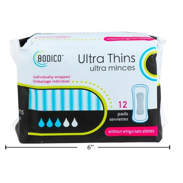 Bodico Ultra Thin Pad, w/o Wings 12s