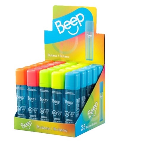 BEEP Mini Butane Refill 16ml 25/ds 5 Asst Colours