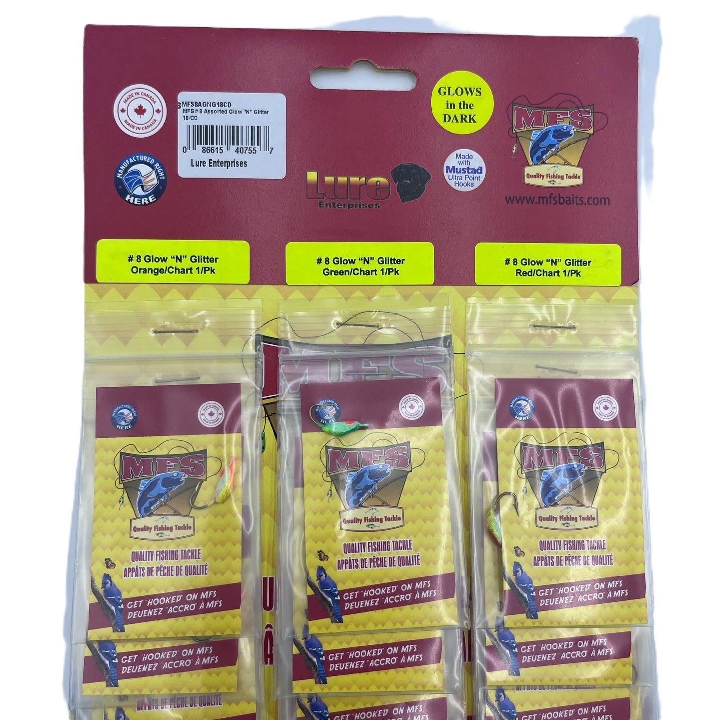 #8 Asst'd Glow "N" Glitter Jigs 18/cd