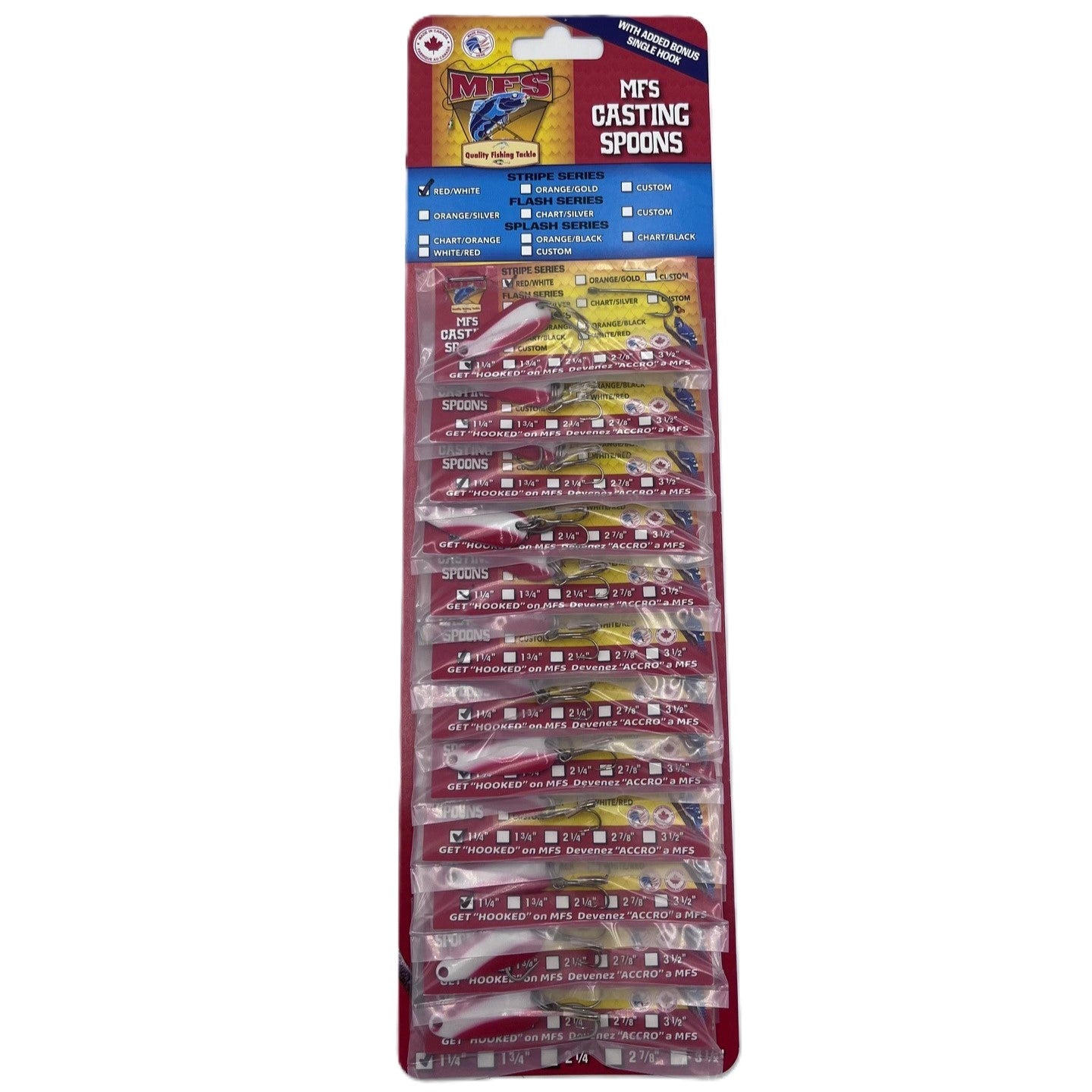 1 1/4" Heavy Wobbler Red/White Stripe 12/cd