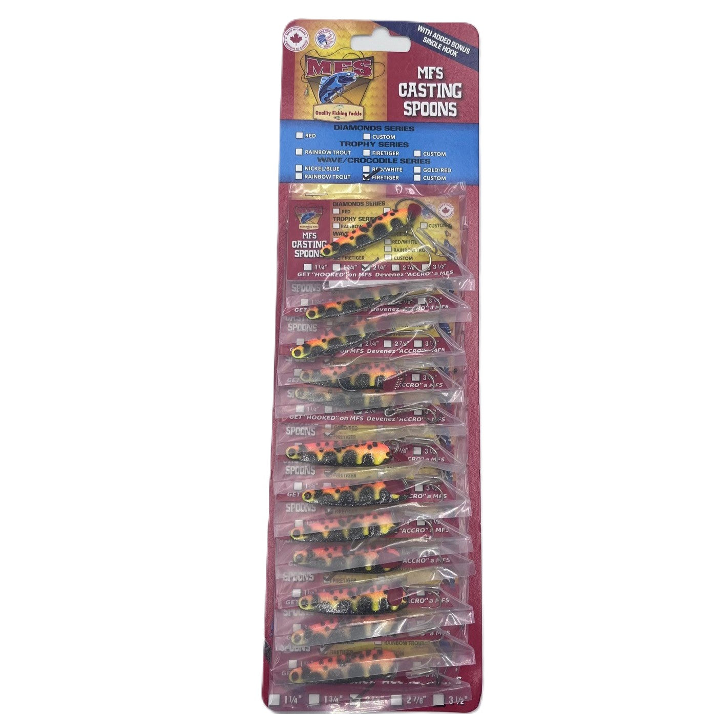 2 1/4" Heavy Wave Spoon Firetiger 12/cd